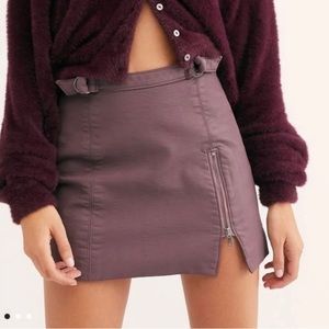 Purple Faux Leather Skirt - Free People
